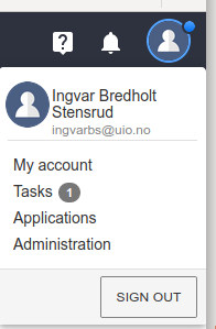 Tasks i undermeny